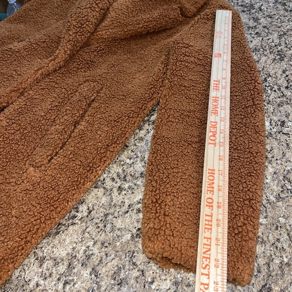 Maeve by Anthropologie Brown Silas Sherpa Long Coat Two Button Front Sz Med NWTs - Picture 14 of 14